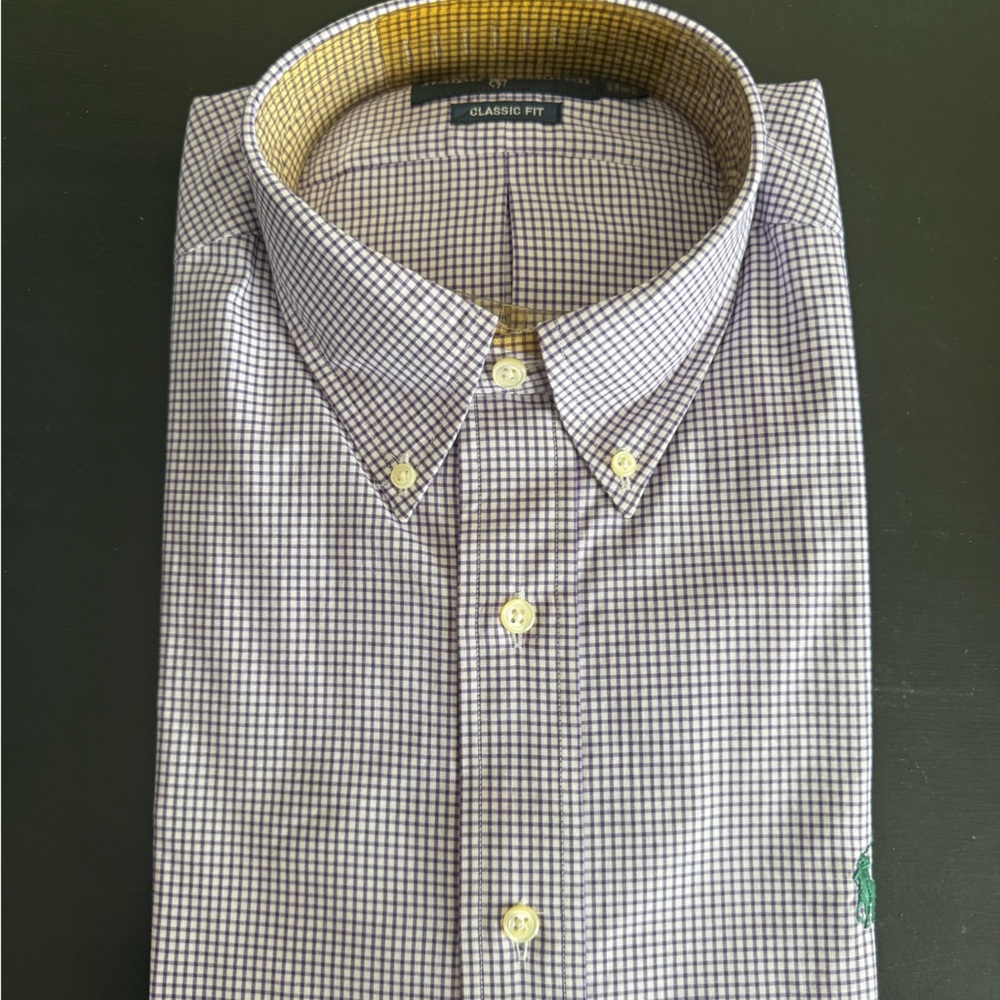Ralph Lauren Purple Checkered Button Down Shirt